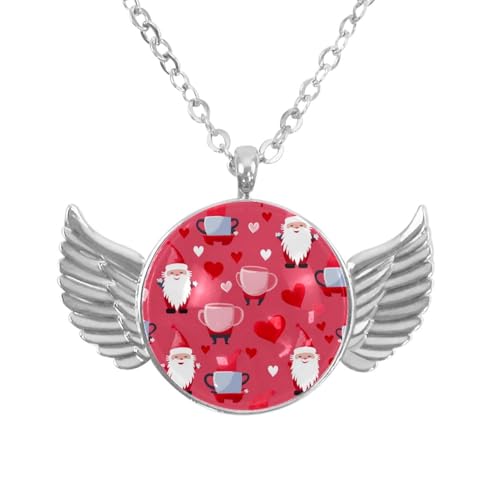 Luoweisi Engelsflügel-Halskette mit Blumen-Dinosauriern, Aluminiumlegierung, Schmuck, Geschenke für Männer und Frauen, Einheitsgröße, Aluminiumlegierung, Kein Edelstein von Luoweisi