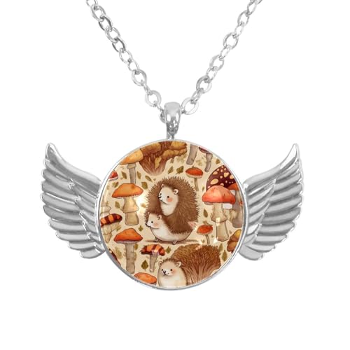 Luoweisi Engelsflügel-Halskette mit Blumen-Dinosauriern, Aluminiumlegierung, Schmuck, Geschenke für Männer und Frauen, Einheitsgröße, Aluminiumlegierung, Kein Edelstein von Luoweisi