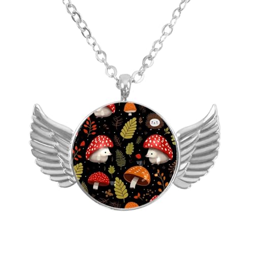 Luoweisi Engelsflügel-Halskette mit Blumen-Dinosauriern, Aluminiumlegierung, Schmuck, Geschenke für Männer und Frauen, Einheitsgröße, Aluminiumlegierung, Kein Edelstein von Luoweisi