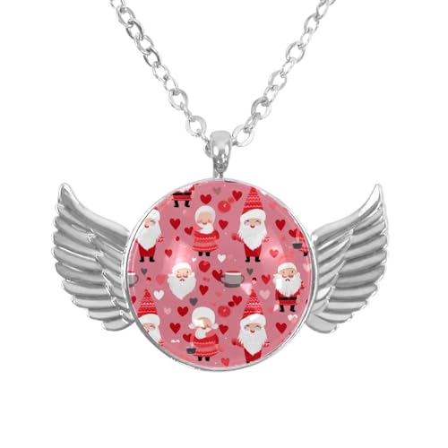 Luoweisi Engelsflügel-Halskette mit Blumen-Dinosauriern, Aluminiumlegierung, Schmuck, Geschenke für Männer und Frauen, Einheitsgröße, Aluminiumlegierung, Kein Edelstein von Luoweisi
