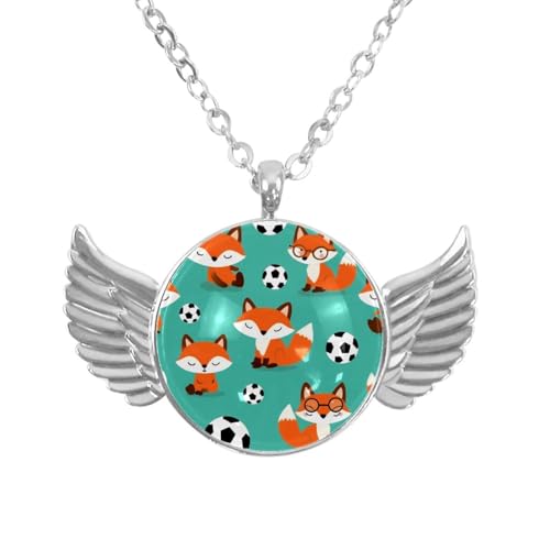 Luoweisi Engelsflügel-Halskette mit Dinosaurier, Zinklegierung, runde Kette, Geschenke für Männer und Frauen, Einheitsgröße, Aluminiumlegierung, Kein Edelstein von Luoweisi