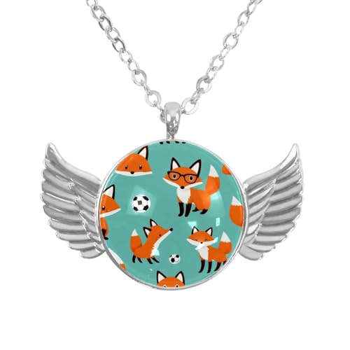 Luoweisi Engelsflügel-Halskette mit Dinosaurier, Zinklegierung, runde Kette, Geschenke für Männer und Frauen, Einheitsgröße, Aluminiumlegierung, Kein Edelstein von Luoweisi