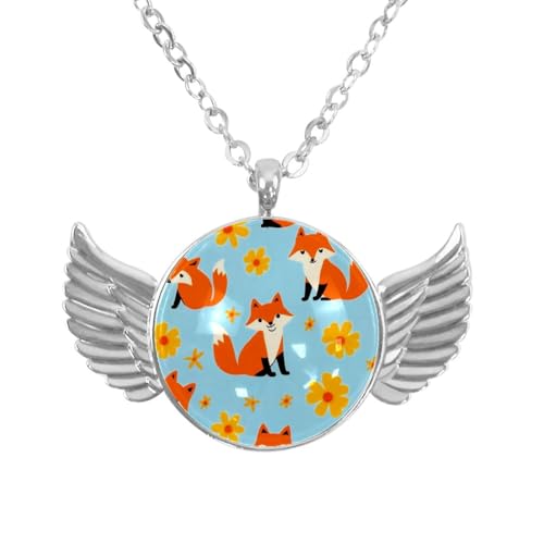 Luoweisi Engelsflügel-Halskette mit Dinosaurier, Zinklegierung, runde Kette, Geschenke für Männer und Frauen, Einheitsgröße, Aluminiumlegierung, Kein Edelstein von Luoweisi