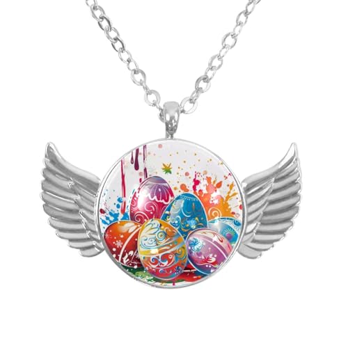 Luoweisi Engelsflügel-Halskette mit Dinosaurier-Bäumen, Aluminiumlegierung, Schmuck, Geschenke für Männer und Frauen, Einheitsgröße, Aluminiumlegierung, Kein Edelstein von Luoweisi