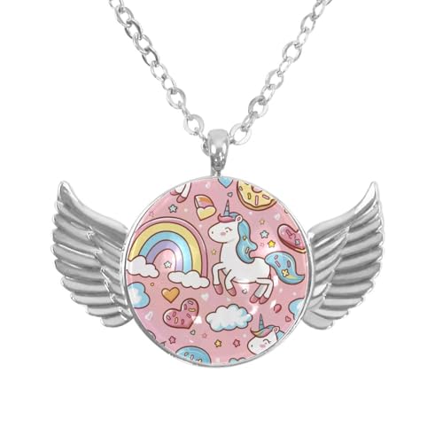 Luoweisi Engelsflügel-Halskette mit Dinosaurier-Bäumen, Aluminiumlegierung, Schmuck, Geschenke für Männer und Frauen, Einheitsgröße, Aluminiumlegierung, Kein Edelstein von Luoweisi