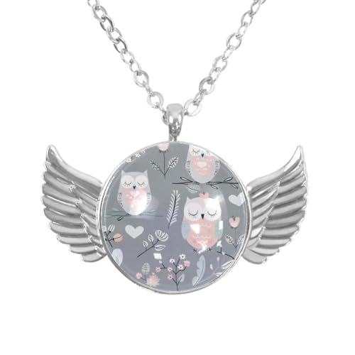 Luoweisi Engelsflügel-Halskette mit Dinosaurier-Bäumen, Aluminiumlegierung, Schmuck, Geschenke für Männer und Frauen, Einheitsgröße, Aluminiumlegierung, Kein Edelstein von Luoweisi