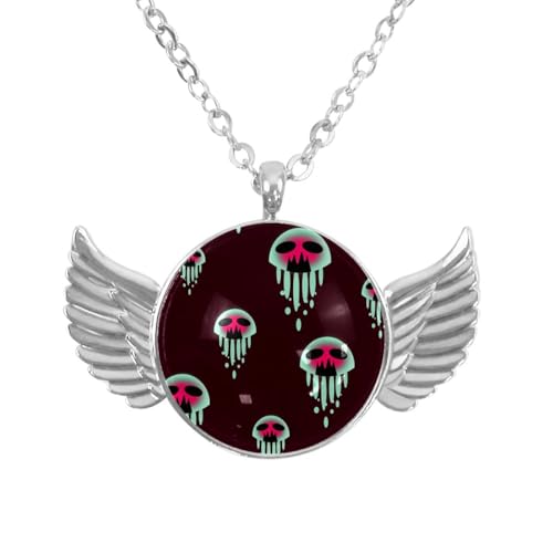 Luoweisi Engelsflügel-Halskette mit Dinosaurier-Seepferdchen, Zinklegierung, Schmuck, Geschenke für Männer und Frauen, Einheitsgröße, Aluminiumlegierung, Kein Edelstein von Luoweisi