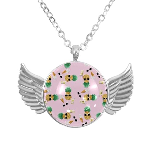 Luoweisi Engelsflügel-Halskette mit Dinosaurier-Seepferdchen, Zinklegierung, Schmuck, Geschenke für Männer und Frauen, Einheitsgröße, Aluminiumlegierung, Kein Edelstein von Luoweisi