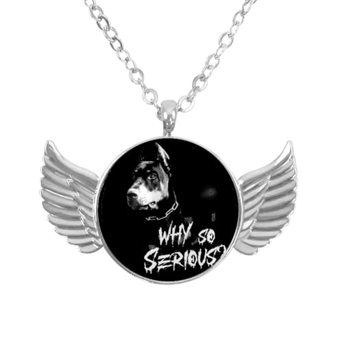 Luoweisi Engelsflügel-Halskette mit Dinosaurier-Seepferdchen, Zinklegierung, Schmuck, Geschenke für Männer und Frauen, Einheitsgröße, Aluminiumlegierung, Kein Edelstein von Luoweisi