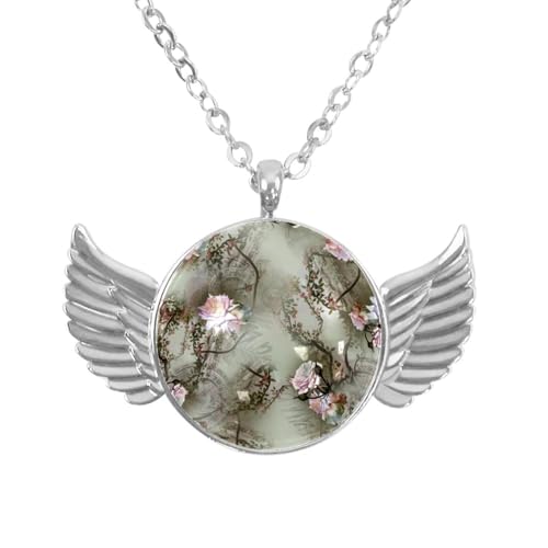 Luoweisi Engelsflügel-Halskette mit Dinosaurier-Seepferdchen, Zinklegierung, Schmuck, Geschenke für Männer und Frauen, Einheitsgröße, Aluminiumlegierung, Kein Edelstein von Luoweisi