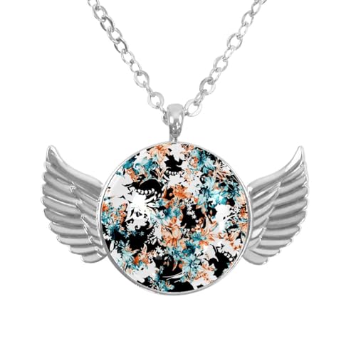 Luoweisi Engelsflügel-Halskette mit Dinosaurier-Seepferdchen, Zinklegierung, Schmuck, Geschenke für Männer und Frauen, Einheitsgröße, Aluminiumlegierung, Kein Edelstein von Luoweisi