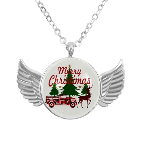 Luoweisi Engelsflügel-Halskette mit Dinosaurier-Seepferdchen, Zinklegierung, Schmuck, Geschenke für Männer und Frauen, Einheitsgröße, Aluminiumlegierung, Kein Edelstein von Luoweisi