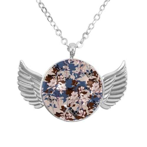 Luoweisi Engelsflügel-Halskette mit Dinosaurier-Seepferdchen, Zinklegierung, Schmuck, Geschenke für Männer und Frauen, Einheitsgröße, Aluminiumlegierung, Kein Edelstein von Luoweisi