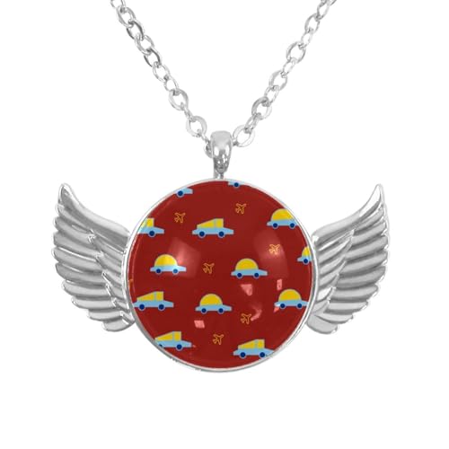 Luoweisi Engelsflügel-Halskette mit Dinosaurier-Seepferdchen, Zinklegierung, Schmuck, Geschenke für Männer und Frauen, Einheitsgröße, Aluminiumlegierung, Kein Edelstein von Luoweisi