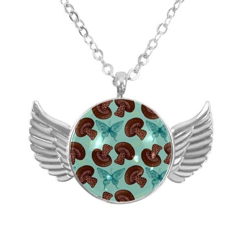 Luoweisi Engelsflügel-Halskette mit Dinosaurier-Seepferdchen, Zinklegierung, Schmuck, Geschenke für Männer und Frauen, Einheitsgröße, Aluminiumlegierung, Kein Edelstein von Luoweisi