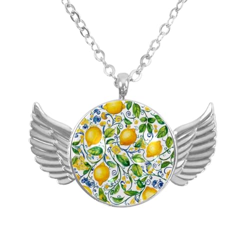 Luoweisi Engelsflügel-Halskette mit Dinosauriern, Aluminiumlegierung, Schmuck, Geschenke für Männer und Frauen, Einheitsgröße, Aluminiumlegierung, Kein Edelstein von Luoweisi