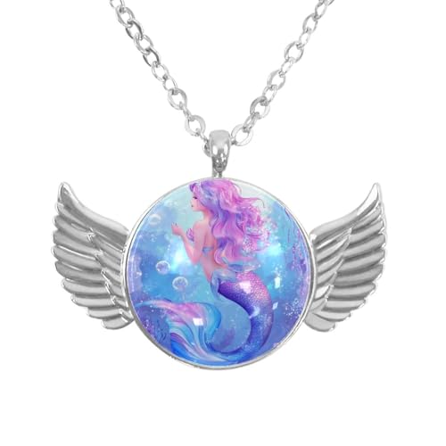 Luoweisi Engelsflügel-Halskette mit Dinosauriern, Aluminiumlegierung, Schmuck, Geschenke für Männer und Frauen, Einheitsgröße, Aluminiumlegierung, Kein Edelstein von Luoweisi