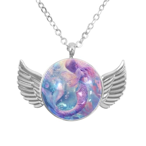 Luoweisi Engelsflügel-Halskette mit Dinosauriern, Aluminiumlegierung, Schmuck, Geschenke für Männer und Frauen, Einheitsgröße, Aluminiumlegierung, Kein Edelstein von Luoweisi