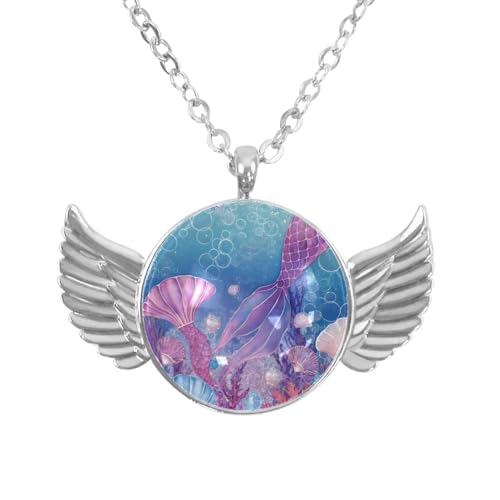 Luoweisi Engelsflügel-Halskette mit Dinosauriern, Aluminiumlegierung, Schmuck, Geschenke für Männer und Frauen, Einheitsgröße, Aluminiumlegierung, Kein Edelstein von Luoweisi