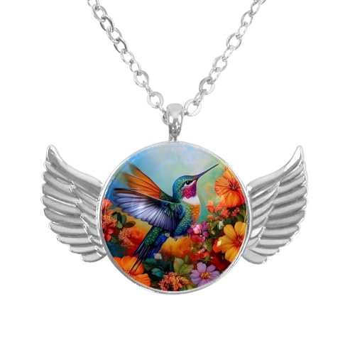Luoweisi Engelsflügel-Halskette mit Dinosauriern, Aluminiumlegierung, Schmuck, Geschenke für Männer und Frauen, Einheitsgröße, Aluminiumlegierung, Kein Edelstein von Luoweisi