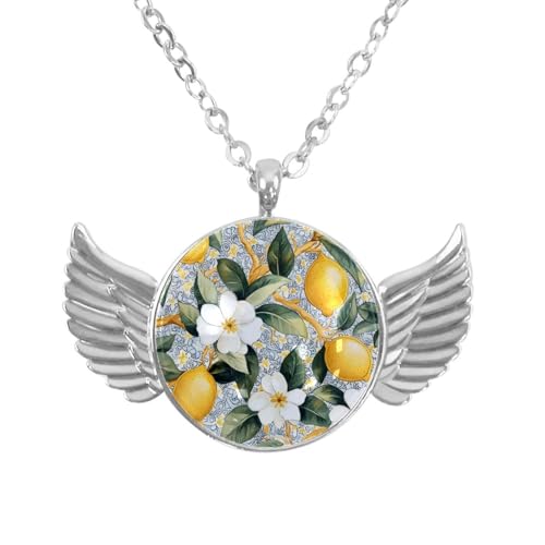 Luoweisi Engelsflügel-Halskette mit Dinosauriern, Aluminiumlegierung, Schmuck, Geschenke für Männer und Frauen, Einheitsgröße, Aluminiumlegierung, Kein Edelstein von Luoweisi