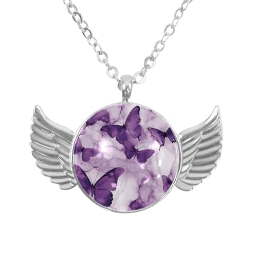 Luoweisi Engelsflügel-Halskette mit Dinosauriern, Aluminiumlegierung, Schmuck, Geschenke für Männer und Frauen, Einheitsgröße, Aluminiumlegierung, Kein Edelstein von Luoweisi