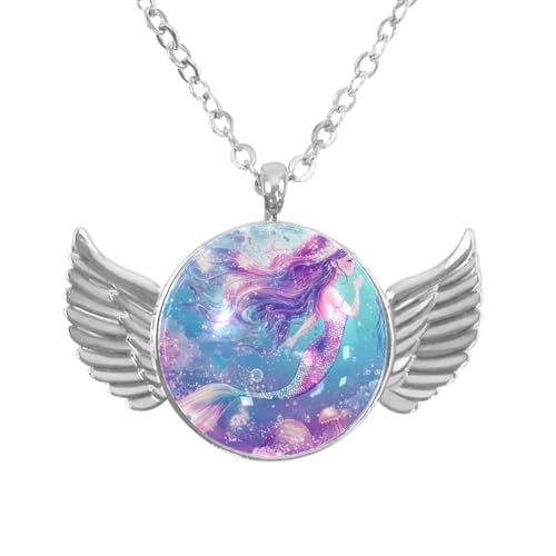 Luoweisi Engelsflügel-Halskette mit Dinosauriern, Aluminiumlegierung, Schmuck, Geschenke für Männer und Frauen, Einheitsgröße, Aluminiumlegierung, Kein Edelstein von Luoweisi