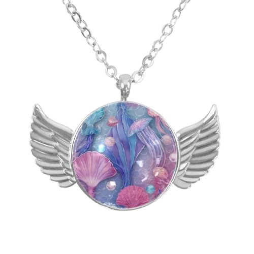 Luoweisi Engelsflügel-Halskette mit Dinosauriern, Aluminiumlegierung, Schmuck, Geschenke für Männer und Frauen, Einheitsgröße, Aluminiumlegierung, Kein Edelstein von Luoweisi