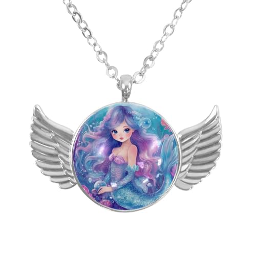 Luoweisi Engelsflügel-Halskette mit Dinosauriern, Aluminiumlegierung, Schmuck, Geschenke für Männer und Frauen, Einheitsgröße, Aluminiumlegierung, Kein Edelstein von Luoweisi