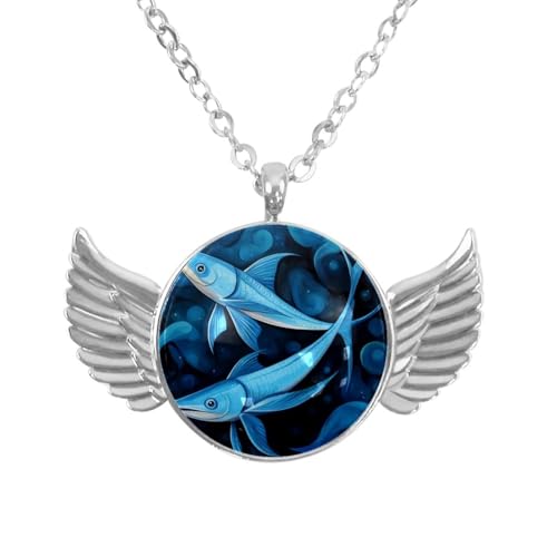 Luoweisi Engelsflügel-Halskette mit Dinosauriern, Aluminiumlegierung, Schmuck, Geschenke für Männer und Frauen, Einheitsgröße, Aluminiumlegierung, Kein Edelstein von Luoweisi