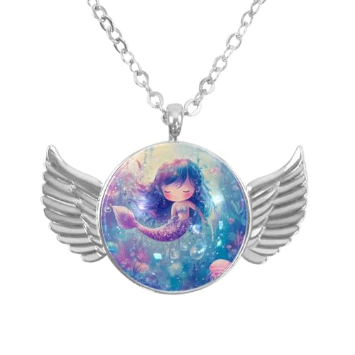 Luoweisi Engelsflügel-Halskette mit Dinosauriern, Aluminiumlegierung, Schmuck, Geschenke für Männer und Frauen, Einheitsgröße, Aluminiumlegierung, Kein Edelstein von Luoweisi