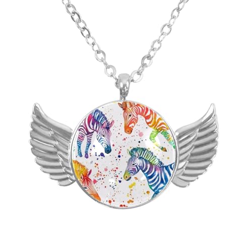 Luoweisi Engelsflügel-Halskette mit Dinosauriern, Aluminiumlegierung, Schmuck, Geschenke für Männer und Frauen, Einheitsgröße, Aluminiumlegierung, Kein Edelstein von Luoweisi