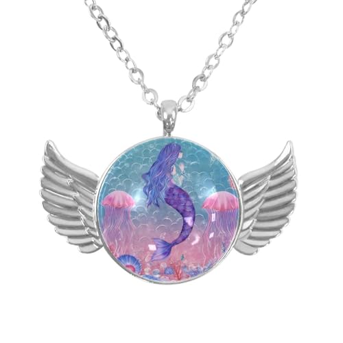 Luoweisi Engelsflügel-Halskette mit Dinosauriern, Aluminiumlegierung, Schmuck, Geschenke für Männer und Frauen, Einheitsgröße, Aluminiumlegierung, Kein Edelstein von Luoweisi