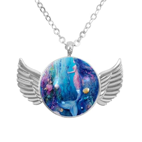 Luoweisi Engelsflügel-Halskette mit Dinosauriern, Aluminiumlegierung, Schmuck, Geschenke für Männer und Frauen, Einheitsgröße, Aluminiumlegierung, Kein Edelstein von Luoweisi