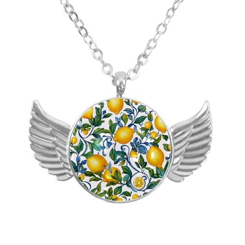 Luoweisi Engelsflügel-Halskette mit Dinosauriern, Aluminiumlegierung, Schmuck, Geschenke für Männer und Frauen, Einheitsgröße, Aluminiumlegierung, Kein Edelstein von Luoweisi