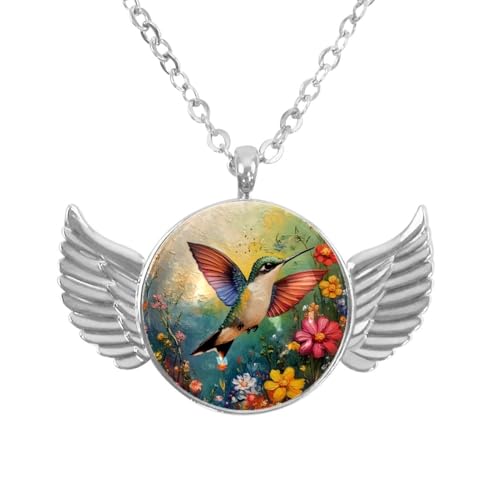 Luoweisi Engelsflügel-Halskette mit Dinosauriern, Aluminiumlegierung, Schmuck, Geschenke für Männer und Frauen, Einheitsgröße, Aluminiumlegierung, Kein Edelstein von Luoweisi