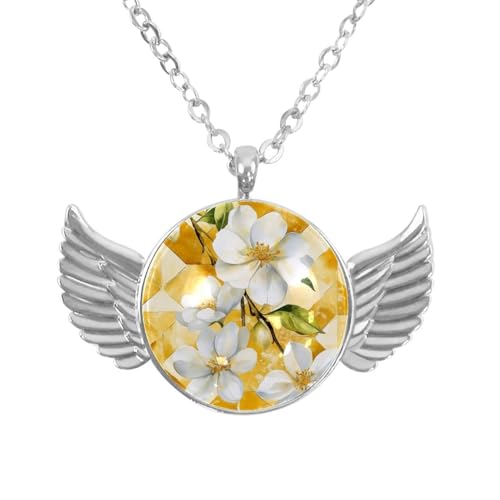 Luoweisi Engelsflügel-Halskette mit Dinosauriern, Aluminiumlegierung, Schmuck, Geschenke für Männer und Frauen, Einheitsgröße, Aluminiumlegierung, Kein Edelstein von Luoweisi