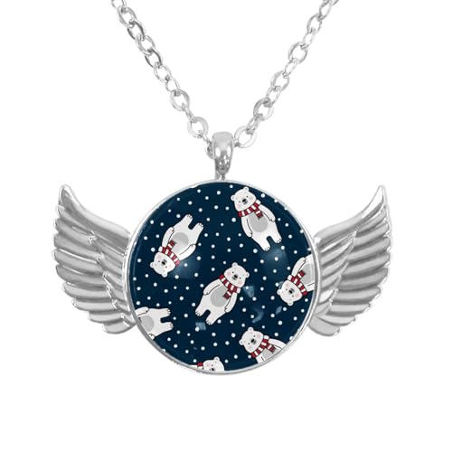 Luoweisi Engelsflügel-Halskette mit Dinosauriern, Zinklegierung, Schmuck, Geschenke für Männer und Frauen, Einheitsgröße, Aluminiumlegierung, Kein Edelstein von Luoweisi