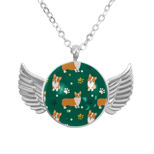 Luoweisi Engelsflügel-Halskette mit Dinosauriern, Zinklegierung, Schmuck, Geschenke für Männer und Frauen, Einheitsgröße, Aluminiumlegierung, Kein Edelstein von Luoweisi