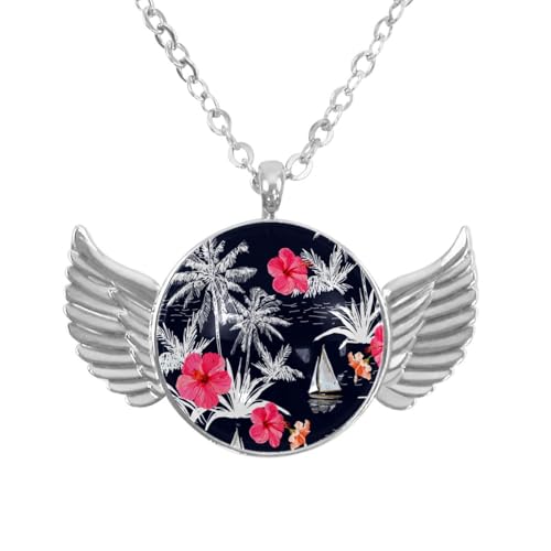 Luoweisi Engelsflügel-Halskette mit Dinosauriern, Zinklegierung, Schmuck, Geschenke für Männer und Frauen, Einheitsgröße, Aluminiumlegierung, Kein Edelstein von Luoweisi