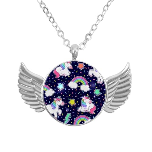 Luoweisi Engelsflügel-Halskette mit Dinosauriern, Zinklegierung, Schmuck, Geschenke für Männer und Frauen, Einheitsgröße, Aluminiumlegierung, Kein Edelstein von Luoweisi