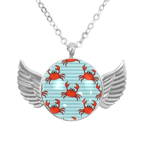 Luoweisi Engelsflügel-Halskette mit Dinosauriern, Zinklegierung, Schmuck, Geschenke für Männer und Frauen, Einheitsgröße, Aluminiumlegierung, Kein Edelstein von Luoweisi