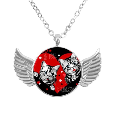 Luoweisi Engelsflügel-Halskette mit Dinosauriern, Zinklegierung, Schmuck, Geschenke für Männer und Frauen, Einheitsgröße, Aluminiumlegierung, Kein Edelstein von Luoweisi