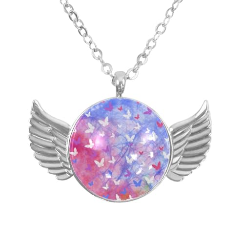 Luoweisi Engelsflügel-Halskette mit Flamingo, Weihnachten, Zinklegierung, Schmuck, Geschenke für Männer und Frauen, Einheitsgröße, Aluminiumlegierung, Kein Edelstein von Luoweisi