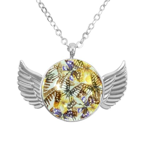 Luoweisi Engelsflügel-Halskette mit Flamingo, Weihnachten, Zinklegierung, Schmuck, Geschenke für Männer und Frauen, Einheitsgröße, Aluminiumlegierung, Kein Edelstein von Luoweisi