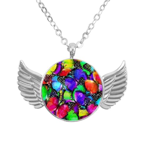 Luoweisi Engelsflügel-Halskette mit Flamingo, Weihnachten, Zinklegierung, Schmuck, Geschenke für Männer und Frauen, Einheitsgröße, Aluminiumlegierung, Kein Edelstein von Luoweisi