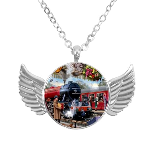 Luoweisi Engelsflügel-Halskette mit Flamingo, Weihnachten, Zinklegierung, Schmuck, Geschenke für Männer und Frauen, Einheitsgröße, Aluminiumlegierung, Kein Edelstein von Luoweisi