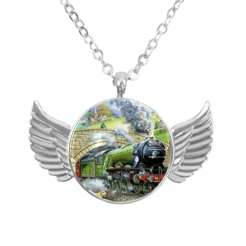 Luoweisi Engelsflügel-Halskette mit Flamingo, Weihnachten, Zinklegierung, Schmuck, Geschenke für Männer und Frauen, Einheitsgröße, Aluminiumlegierung, Kein Edelstein von Luoweisi