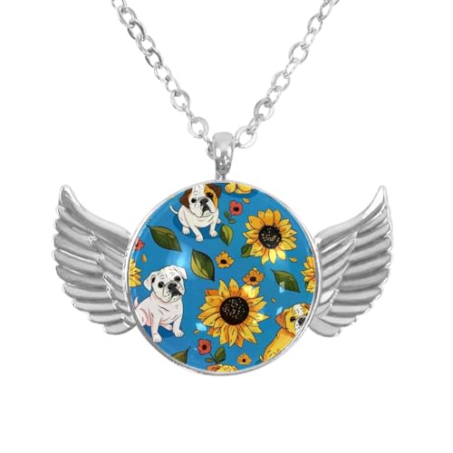 Luoweisi Engelsflügel-Halskette mit Frosch-Bambus, Aluminiumlegierung, Schmuck, Geschenke für Männer und Frauen, Einheitsgröße, Aluminiumlegierung, Kein Edelstein von Luoweisi