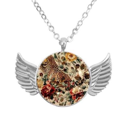 Luoweisi Engelsflügel-Halskette mit Hirschblumen, Aluminiumlegierung, Schmuck, Geschenke für Männer und Frauen, Einheitsgröße, Aluminiumlegierung, Kein Edelstein von Luoweisi